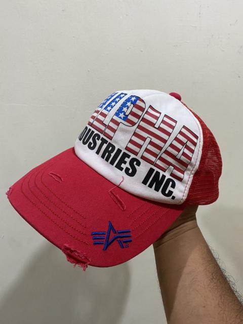 ALPHA INDUSTRIES Alpha Industries Spell Out American Flag Trucked Hat