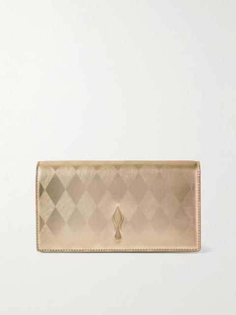 Christian Louboutin Bettina argyle metallic leather clutch Gold