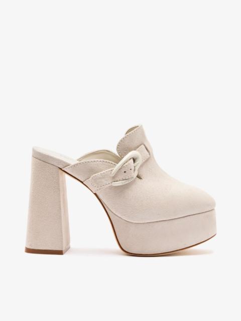 Larroudé Dolly Verona Clog In Mushroom Grey Suede