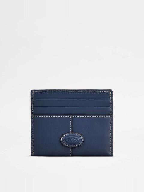 Tod's CARD HOLDER IN LEATHER - BLUE