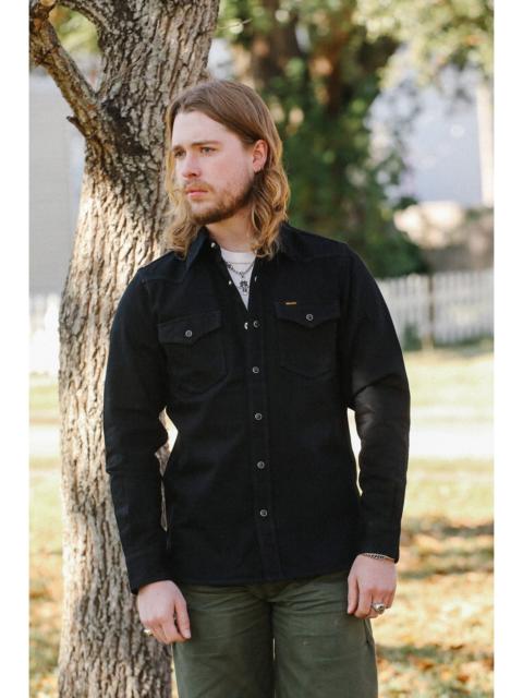 Iron Heart IHSH-218-BLK 12OZ SELVEDGE DENIM WESTERN SHIRT "THE JOHNNY CASH III" - BLACK