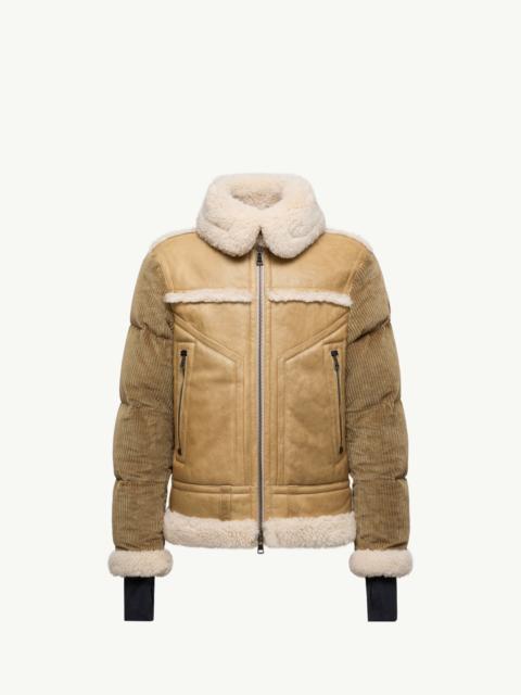 Moncler Grenoble Argens Leather & Shearling Short Down Jacket