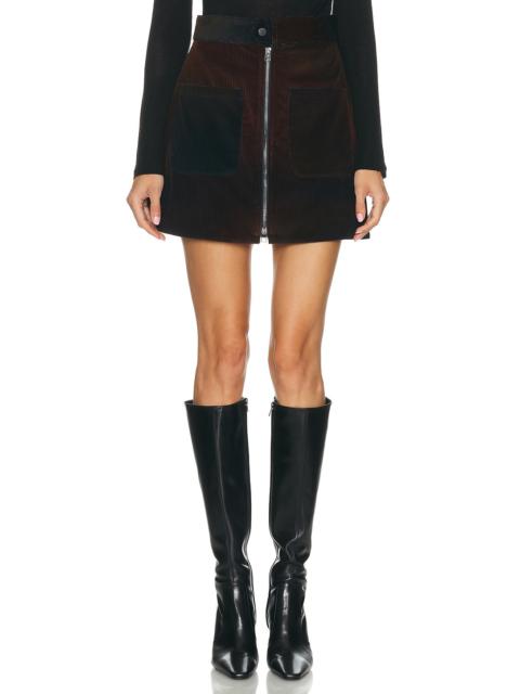 The Elder Statesman Ombre Cord Zip Skirt