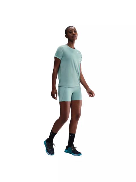 Nike Women's Universa Med-Support High-waisted 5" Biker Shorts w/Pockets -Green