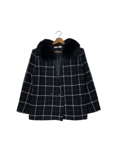 Other Designers Japanese Brand Simree Checkered Double Breasted Wool Jacket