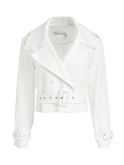 Alice + Olivia KEITH CROPPED TRENCH WITH BELT