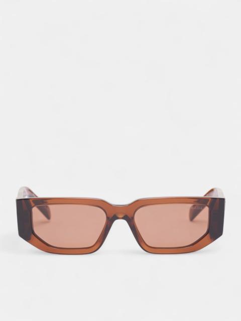 Prada Brown Translucent 09ZS Geometric Sunglasses
