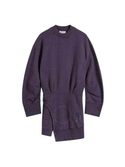 The Attico Ivory Mini Sweater Dress In Dark Violet Fade