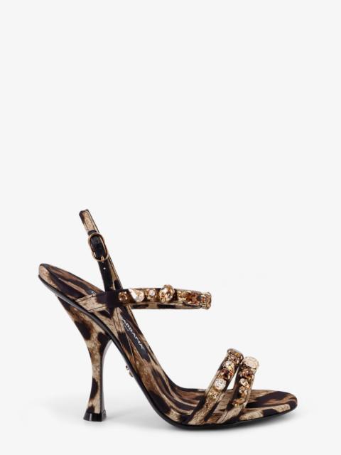 Dolce & Gabbana Dolce & Gabbana Women Satin Sandals With Animal Print