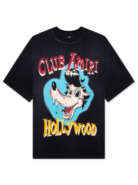 AMIRI CLUB AMIRI WOLF OVERSIZED TEE - BLACK