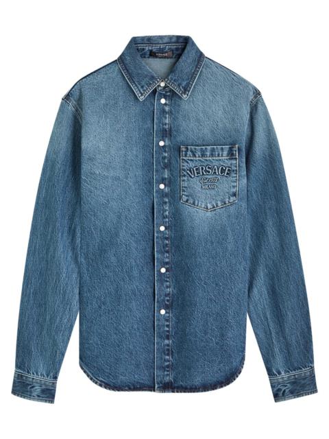 VERSACE Versace Logo Denim Shirt