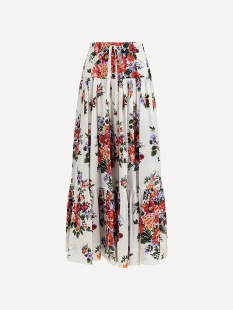 Dolce & Gabbana Long poplin Skirt with bouquet print