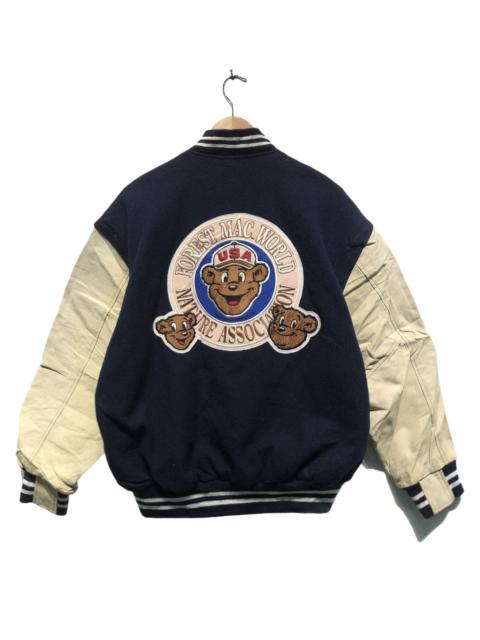 Other Designers Vintage - AJ1 Forest Mac World Natural Association Varsity Jacket