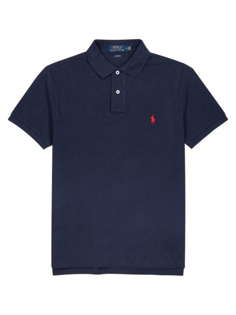 Polo Ralph Lauren Navy slim piqué cotton polo shirt