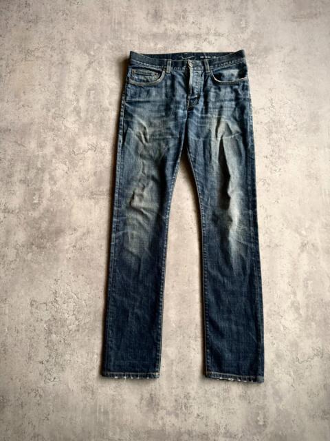 SAINT LAURENT Saint Laurent 13AW D01 Blue Washed Distressed Denim Jeans by Hedi Slimane
