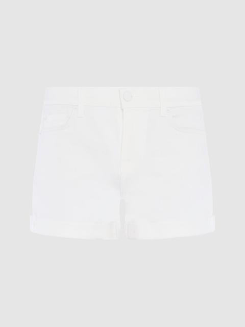 7 For All Mankind Broken Twill Mid Roll Short In White