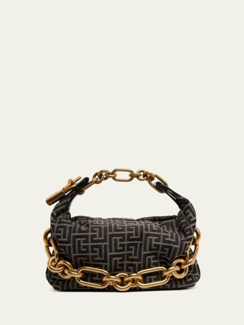 Balmain Sync Mini Top-Handle Bag in Monogram Jacquard