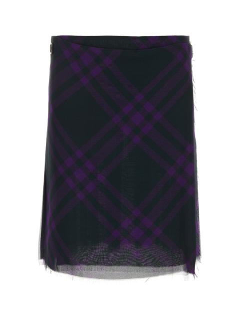 Burberry Embroidered silk skirt