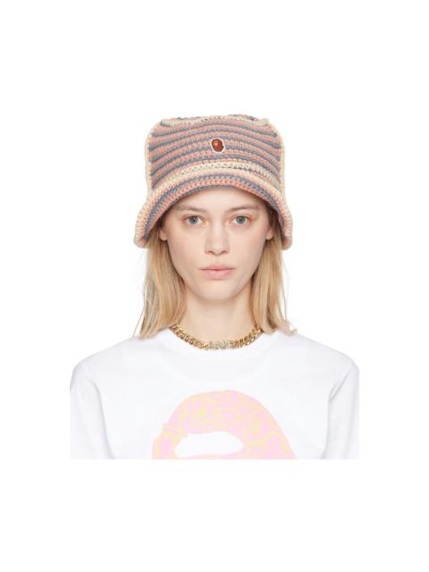 Purple & Pink Multi Hoop Knit bucket hat