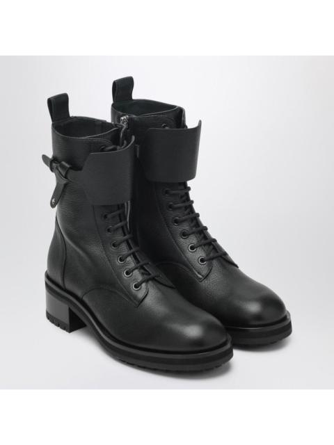 JIMMY CHOO Jimmy Choo Rosabel Flat Black Leather Ankle Boots Women