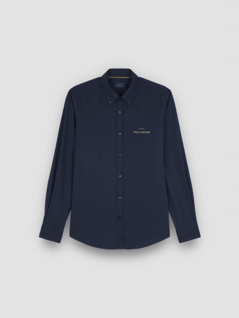 Paul & Shark COTTON POPLIN SHIRT WITH REFLECTIVE PRINT