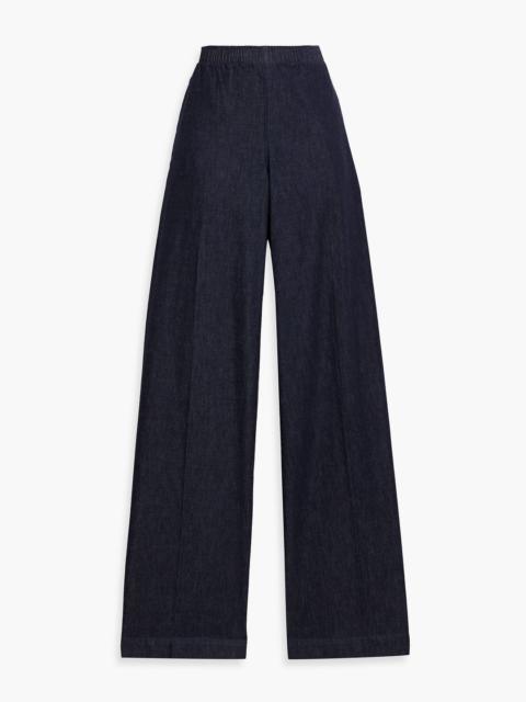 Other Designers Cotton-chambray wide-leg pants