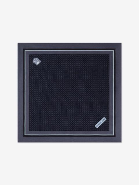 CORNELIANI Blue/Grey pure silk pocket square