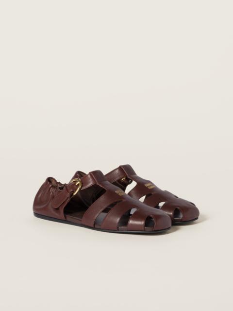 Miu Miu Ruches nappa leather fisherman's sandals