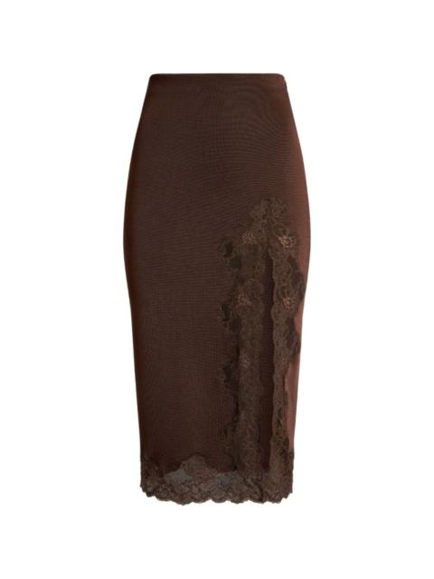 Balmain Balmain Women Lace Detail Midi Skirt