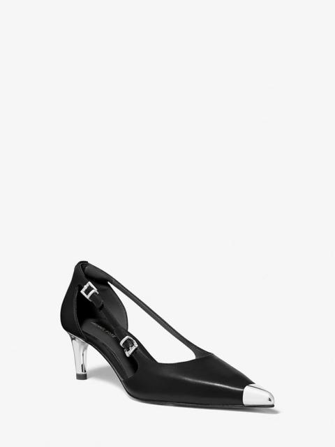 MICHAEL KORS Kasia Leather Kitten Pump
