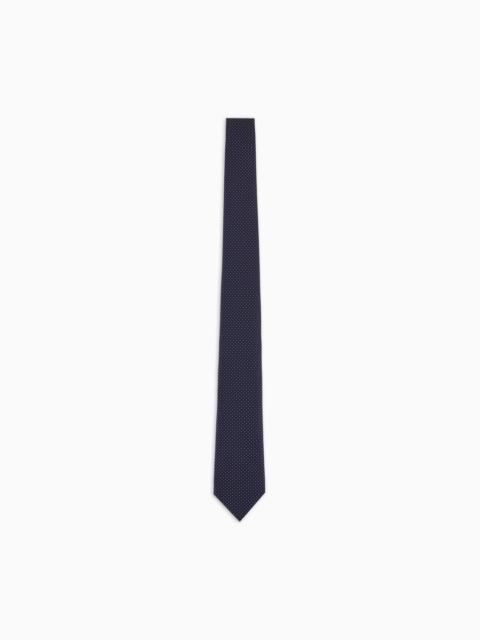 GIORGIO ARMANI PURE SILK TIE WITH MICRO POLKA-DOT JACQUARD