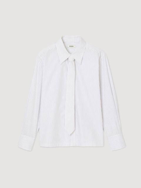 Sandro STRIPED SHIRT WITH DETACHABLE TIE