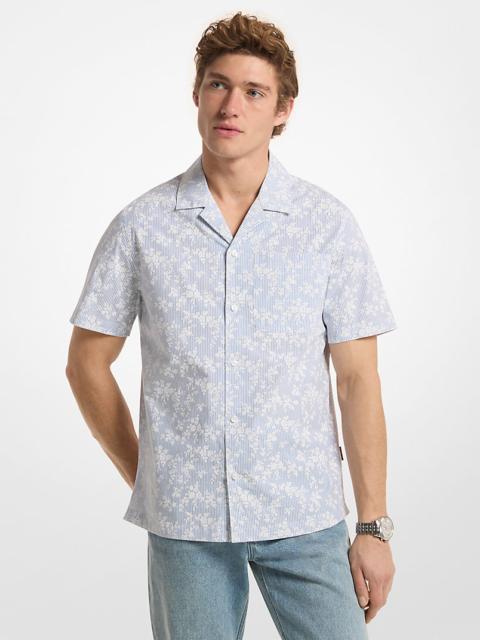MICHAEL KORS Floral Stretch Cotton Short-Sleeve Shirt