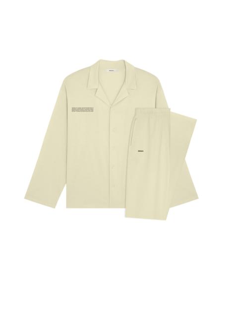 PANGAIA Mens 365 Lightweight Long Pyjama Set  - Maitake Beige
