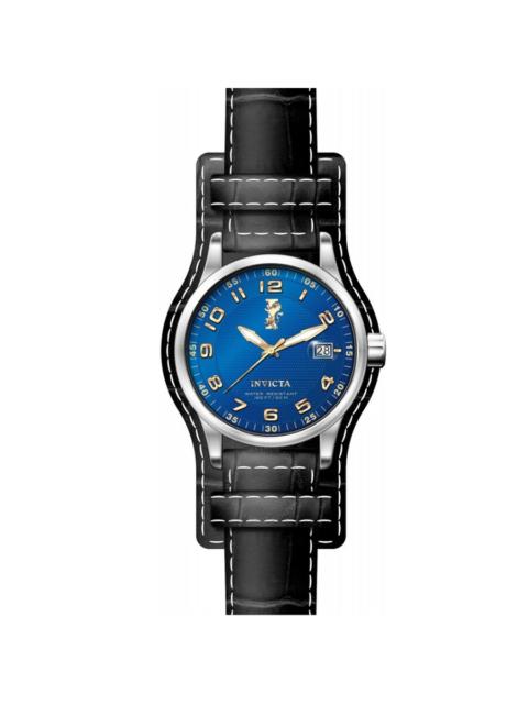 Other Designers Invicta I-Force Blue Dial Stainless Steel Black Leather Calfskin Men's Watch 12972