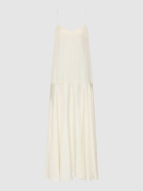 ST. AGNI Silk Twill Relaxed Slip Dress - Milk