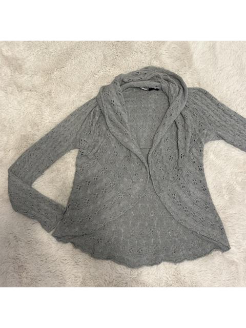 Other Designers Bloomingdale's - Bloomingdales Quotation Grey Eyelet Circle Shawl Sweater Cardigan