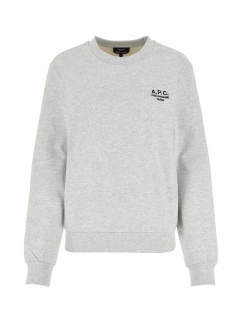 A.P.C. A.P.C. Women Melange Light Grey Stretch Cotton Sweatshirt