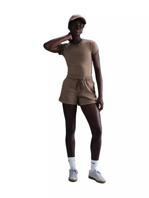 Nike Women's Sportswear Club Fleece Mid-Rise Shorts -Brown