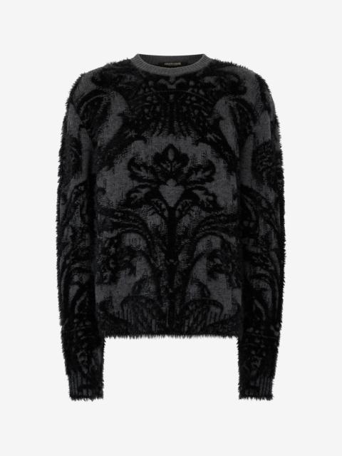 Roberto Cavalli Sweater With Plush Brocade Pattern
