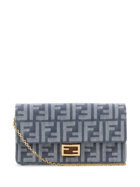 FENDI Fendi Women Embroidered Denim Wallet