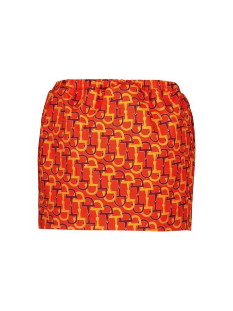Horsebit-print skirt