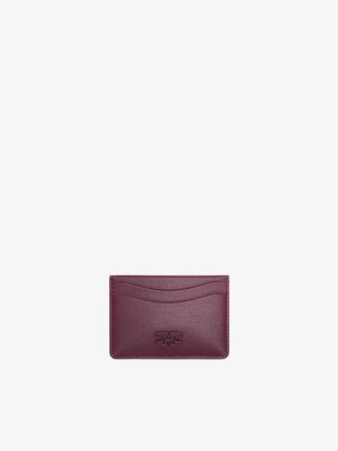 GANNI BOU CARD HOLDER IN BURGUNDY