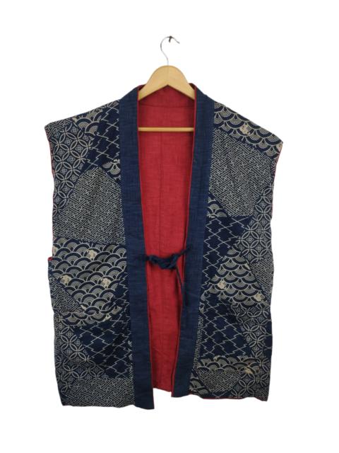 Other Designers Japanese Brand - Japan Kimono Cardigan Sleeveless Sashiko Motif Reversible