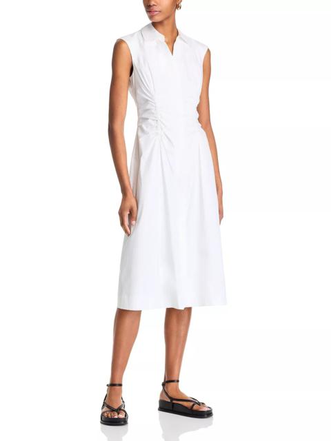 DEREK LAM 10 CROSBY Nera Ruched Button Down Dress