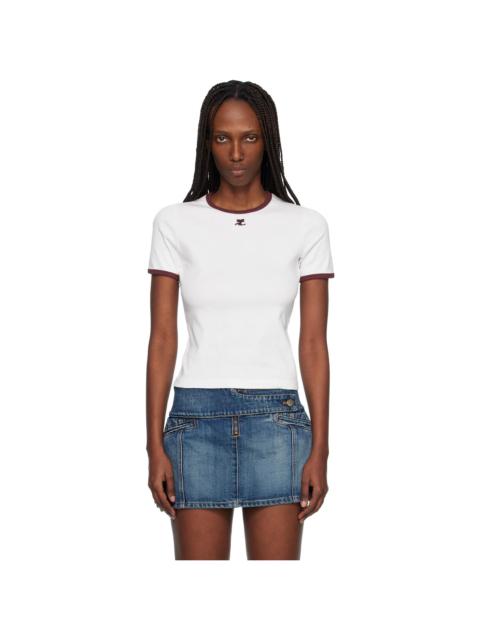 courrèges White Signature Contrast T-shirt