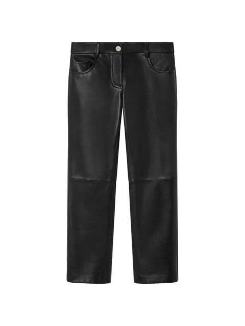 leather straight trousers