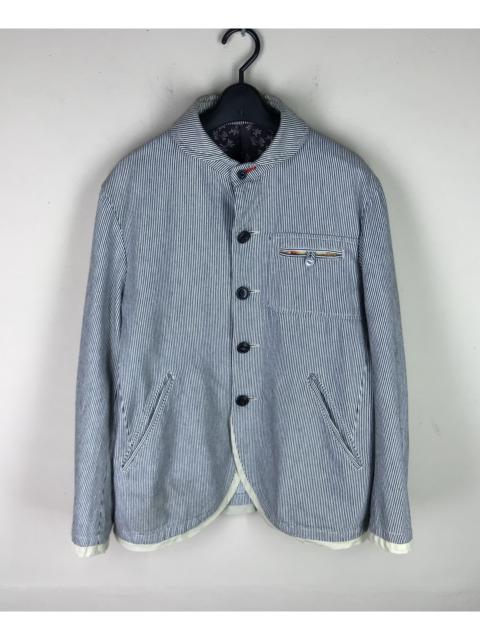Other Designers PPFM - PPFM Thin Blue Stripe Pattern Button Jacket