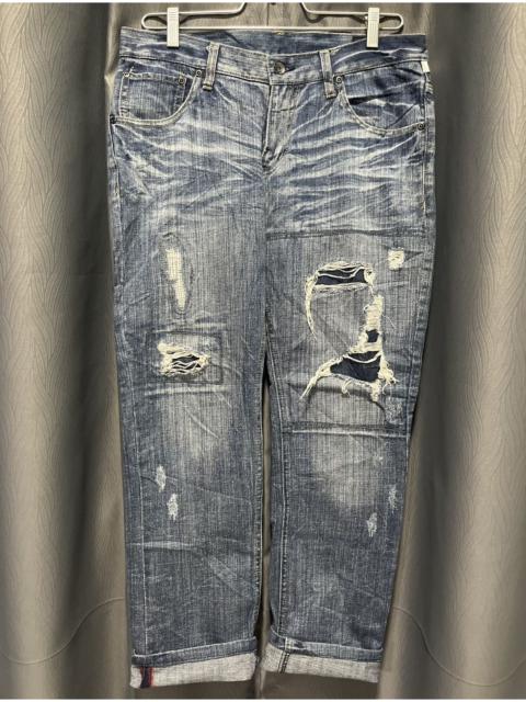 Japanese Brand - Semantic Design Distressed Patchwork Jeans