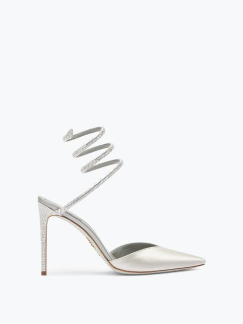 RENE CAOVILLA Cleo Crystal Gray Open-Back Pump 105